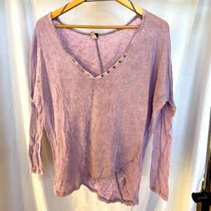 Free People distressed Lilac Top